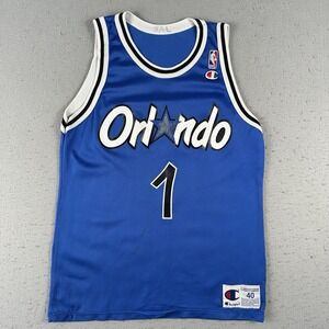 Vtg 90s Orlando Magic Penny Hardaway Jersey Men's 40 Blue #1 Basketball Champion
